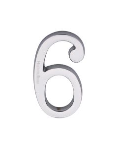 Heritage Brass Numeral 6 Concealed Fix 76mm (3") Polished Chrome