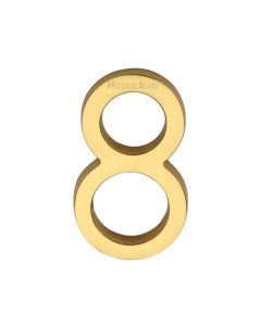 Heritage Brass Numeral 8 Concealed Fix 76mm (3") Polished Brass