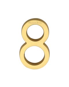 Heritage Brass Numeral 8 Concealed Fix 76mm (3") Unlacquered Brass