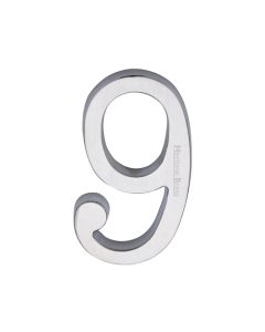 Heritage Brass Numeral 9 Concealed Fix 76mm (3) Satin Chrome