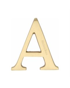 Heritage Brass C1565 2 A-SB Alphabet A Pin Fix 51mm (2) Satin Brass Finish
