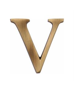 Heritage Brass C1565 2 V-AT Alphabet V Pin Fix 51mm (2) Antique Finish