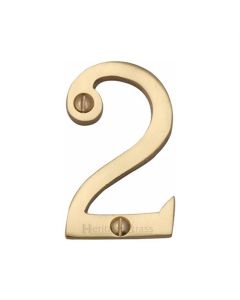 Heritage Brass C1567 2-PB Numeral 2 Face Fix 51mm (2) Polished Brass finish
