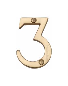 Heritage Brass C1567 3-PB Numeral 3 Face Fix 51mm (2) Polished Brass finish