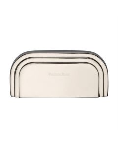 Heritage Brass C1740-PNF Drawer Cup Pull Bauhaus Design 76mm CTC Polished Nickel Finish