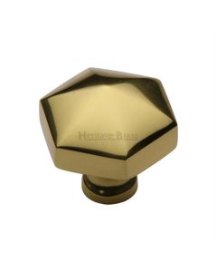 Heritage Brass C2238-PB Cabinet Knob Hexagon Design 32mm Polished Brass finish