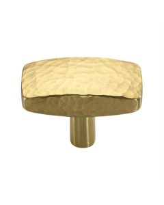 Heritage Brass C3386 41-PB Cabinet Knob Rectangular Hammered Design 41mm Polished Brass finish