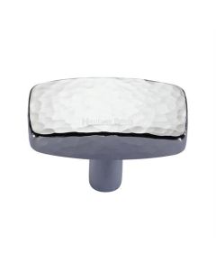 Heritage Brass C3386 47-PC Cabinet Knob Rectangular Hammered Design 47mm Polished Chrome finish