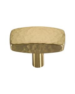 Heritage Brass C3386 41-SB Cabinet Knob Rectangular Hammered Design 41mm Satin Brass finish