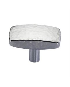 Heritage Brass C3386 47-SC Cabinet Knob Rectangular Hammered Design 47mm Satin Chrome finish