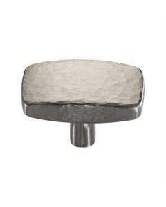 Heritage Brass C3386 47-SN Cabinet Knob Rectangular Hammered Design 47mm Satin Nickel finish