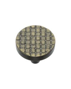 Heritage Brass C3675 32-AB Cabinet Knob Round Weave Design 32mm Aged Brass finish