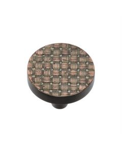 Heritage Brass C3675 32-AC Cabinet Knob Round Weave Design 32mm Aged Copper finish