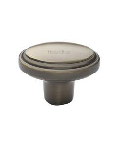 Heritage Brass C3975-AT Cabinet Knob Stepped Oval Design 41mm Antique Brass finish