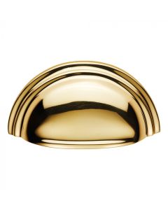 Fingertip C47 Ftd Victorian Cup Pull 76MM C/C Polished Brass