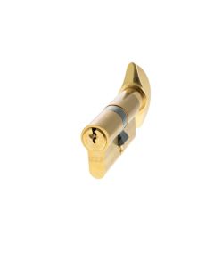 AGB Euro Profile 5 Pin Cylinder Key to Turn 30-30mm (60mm) - Polished Brass C620012525