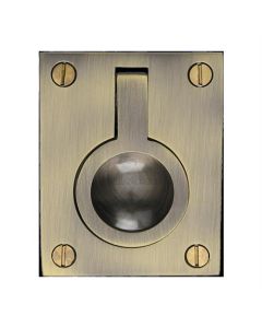 Heritage Brass C6337 50-AT Cabinet Pull Flush Ring Design 50mm Antique Brass finish