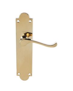 Carlisle Brass CBS67 Victorian Scroll Lever On Shaped Backplate - Latch (Contract Range) 203mm x 48mm Polished Brass