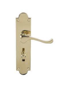 Carlisle Brass CBS68WC Victorian Scroll Lever On Shaped Backplate - Bathroom 57mm C/C (Contract Range) 203mm x 48mm Polished Brass