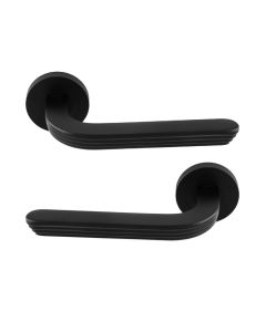 Manital Cloud Door Handle on Rose - Matt Black