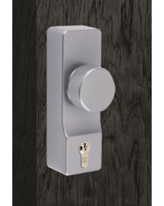 Union Exisafe Outside Exit Device Knob With Cylinder Silver Finish