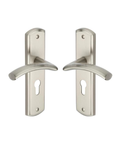 Heritage Brass CEN1048-SN Door Handle for Euro Profile Plate Centaur Design Satin Nickel finish