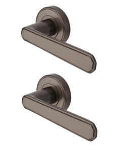 Heritage Brass CEN1924-MB Door Handle Lever Latch on Round Rose Century Design Matt Bronze finish