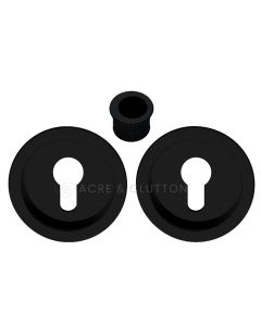 Acre & Clutton Sliding Door Flush Pull Handle Set Euro Lock Profile 57mm Matte Black