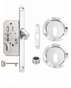 Acre & Clutton Sliding Door Flush Pull Handle Set Key Profile 57mm Polished Chrome