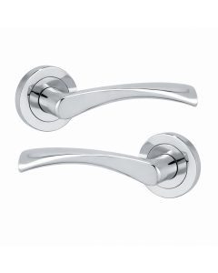 IRONZONE LVR010CP Elvas Door Handle On Rose - Polished Chrome