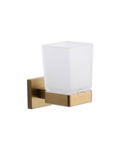 M.Marcus CHE-TUMBLER-SB Single tumbler holder with glass Satin Brass