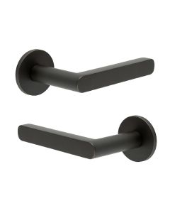 CR-101 Dark Bronze Door Handle on Sprung Round Rose CR-101A1DB by Frelan