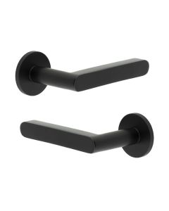 CR-101 Black Door Handle on Sprung Round Rose CR-101A1MB by Frelan