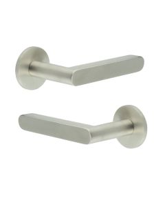 CR-101 Satin Stainless Steel Door Handle on Sprung Round Rose CR-101A1SSS by Frelan