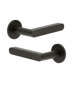 CR-101 Dark Bronze Door Handle on Unsprung Round Rose CR-101A2DB by Frelan