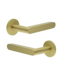 CR-101 Satin Brass Fixed Dead Door Handle CR-101A3SB by Frelan