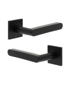 CR-101 Black Door Handle on Sprung Square Rose CR-101B1MB by Frelan