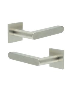 CR-101 Satin Stainless Steel Door Handle on Sprung Square Rose CR-101B1SSS by Frelan