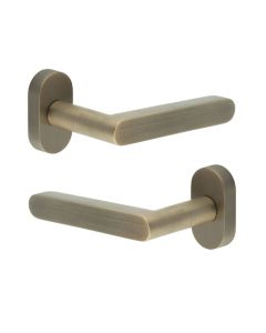 CR-101 Antique Brass Multi Point Oval Rose Door Handle CR-101C4AB by Frelan