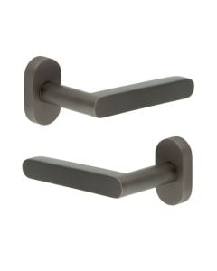 CR-101 Dark Bronze Multi Point Oval Rose Door Handle CR-101C4DB by Frelan