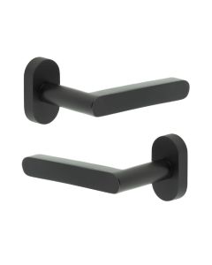 CR-101 Black Multi Point Oval Rose Door Handle CR-101C4MB by Frelan