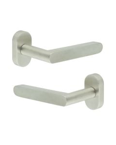 CR-101 Satin Stainless Steel Multi Point Oval Rose Door Handle CR-101C4SSS by Frelan
