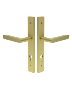 CR-101 Satin Brass Multi Point Backplate Door Handle CR-101G4SB by Frelan
