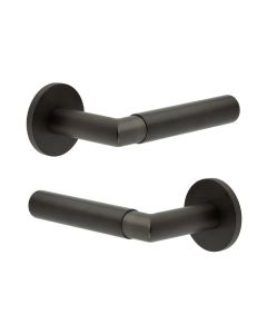 CR-102 Dark Bronze Door Handle on Unsprung Round Rose CR-102A2DB by Frelan