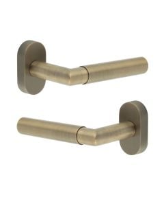 CR-102 Antique Brass Multi Point Oval Rose Door Handle CR-102C4AB by Frelan