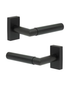 CR-102 Black Multi Point Rectangular Rose Door Handle CR-102D4MB by Frelan