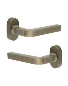 CR-104 Antique Brass Multi Point Oval Rose Door Handle CR-104C4AB by Frelan