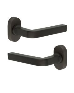 CR-104 Dark Bronze Multi Point Oval Rose Door Handle CR-104C4DB by Frelan
