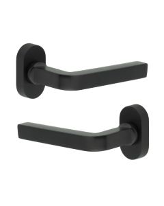 CR-104 Black Multi Point Oval Rose Door Handle CR-104C4MB by Frelan
