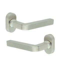 CR-104 Satin Stainless Steel Multi Point Oval Rose Door Handle CR-104C4SSS by Frelan